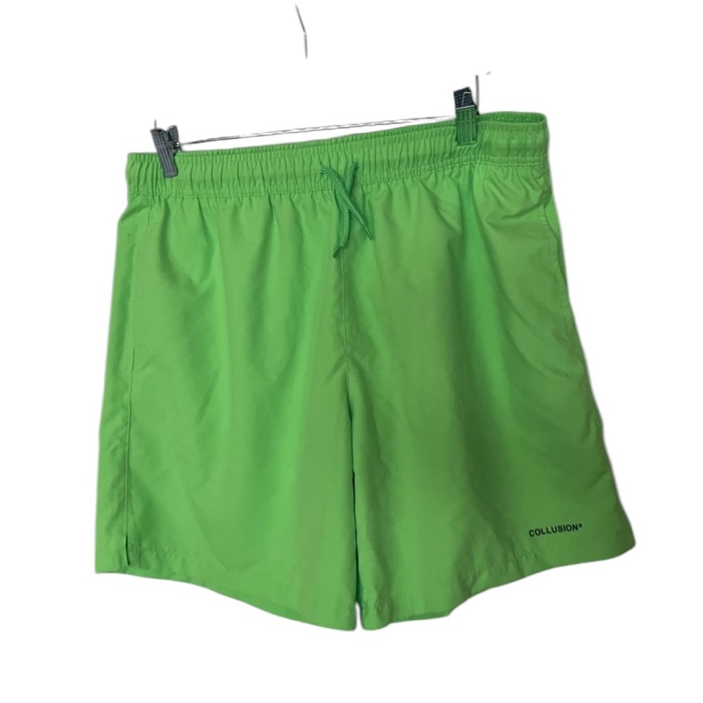 Collusion Men’s Green Swim Trunks Size L | Drawstring Board Shorts